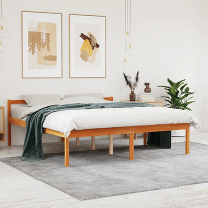 vidaXL Senior Bed without Mattress Wax Brown 160x200 cm Solid Wood Pine