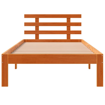 vidaXL Bed Frame without Mattress Wax Brown 75x190 cm Small Single Solid Wood Pine