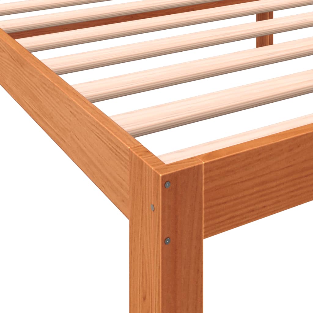 vidaXL Bed Frame without Mattress Wax Brown 75x190 cm Small Single Solid Wood Pine