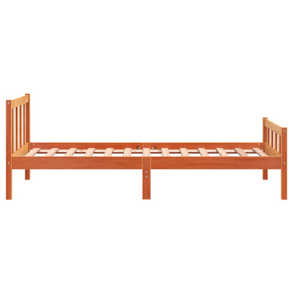 vidaXL Bed Frame without Mattress Wax Brown 75x190 cm Small Single Solid Wood Pine