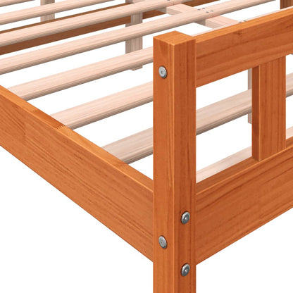 vidaXL Bed Frame without Mattress Wax Brown 150x200 cm King Size Solid Wood Pine