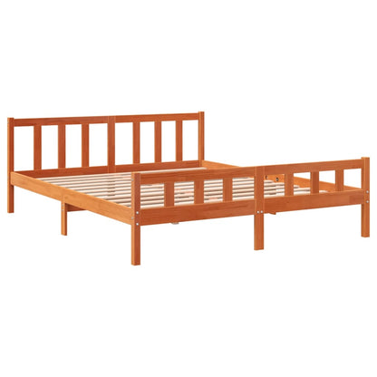 vidaXL Bed Frame without Mattress Wax Brown 160x200 cm Solid Wood Pine