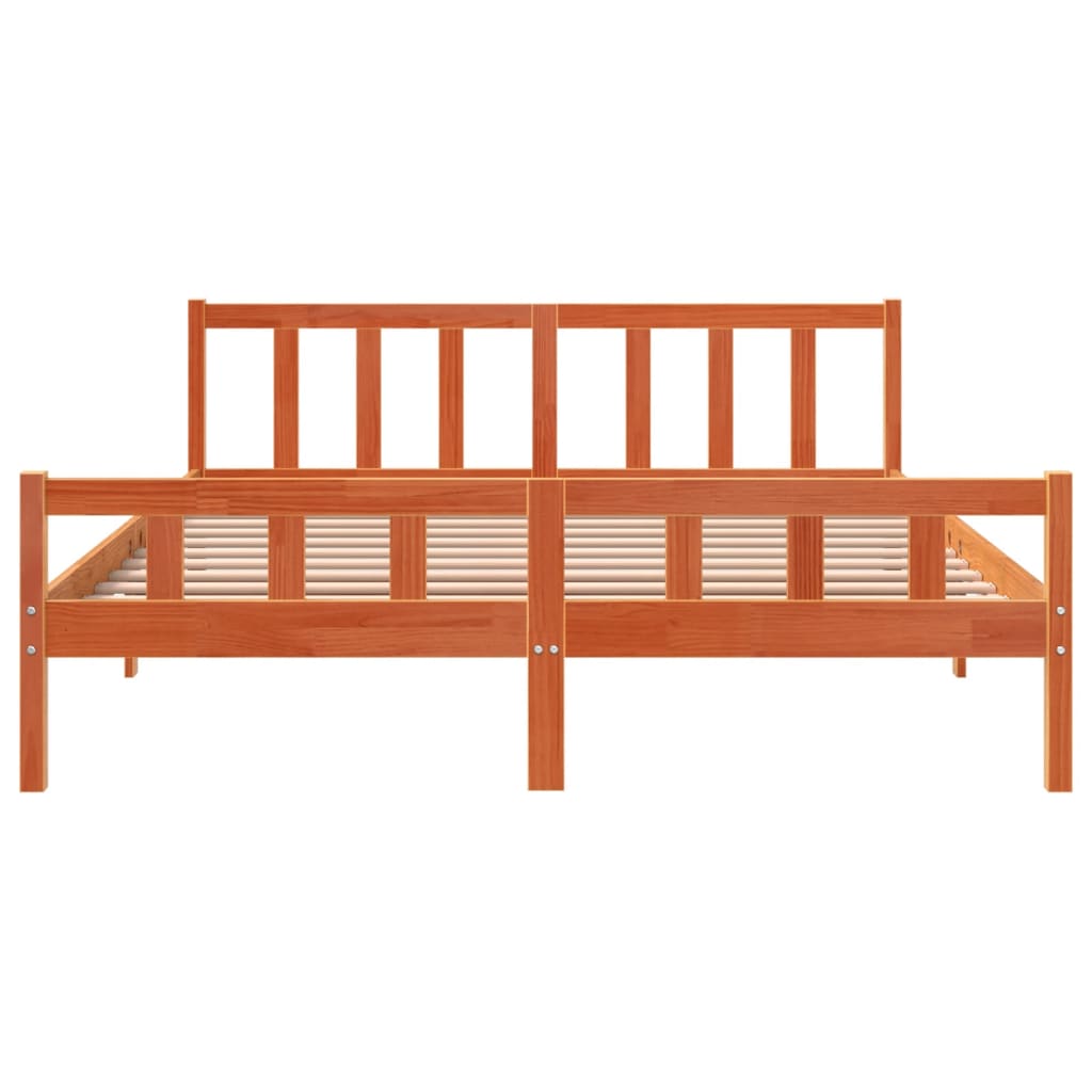 vidaXL Bed Frame without Mattress Wax Brown 160x200 cm Solid Wood Pine