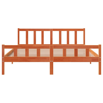 vidaXL Bed Frame without Mattress Wax Brown 160x200 cm Solid Wood Pine