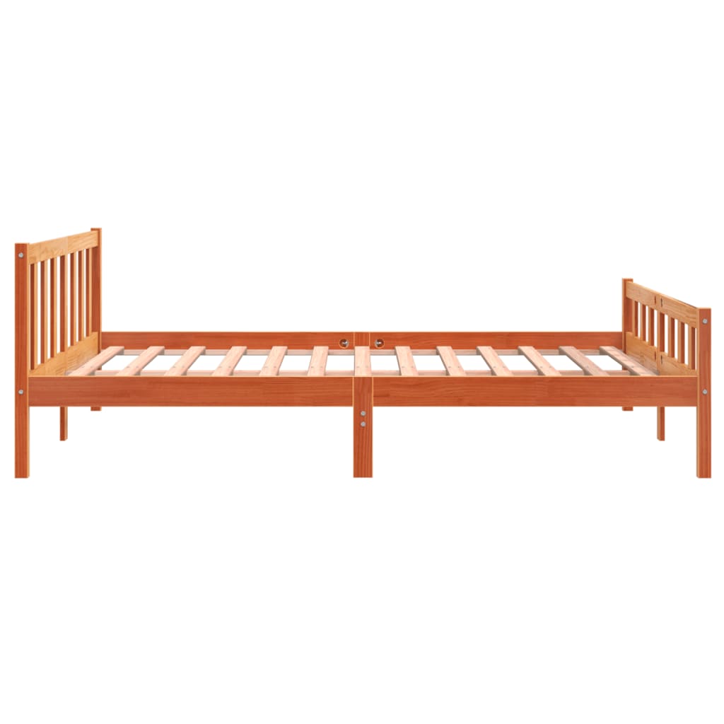 vidaXL Bed Frame without Mattress Wax Brown 160x200 cm Solid Wood Pine