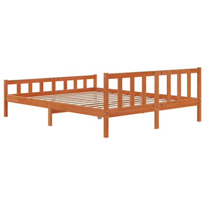 vidaXL Bed Frame without Mattress Wax Brown 160x200 cm Solid Wood Pine