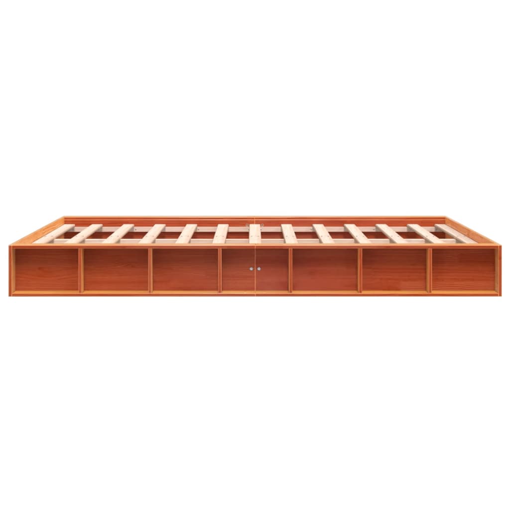 vidaXL Bed Frame without Mattress Wax Brown 150x200 cm King Size Solid Wood Pine