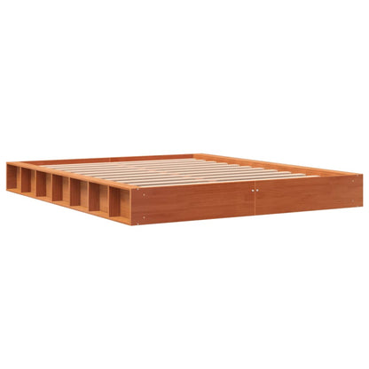 vidaXL Bed Frame without Mattress Wax Brown 150x200 cm King Size Solid Wood Pine