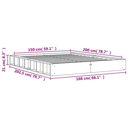 vidaXL Bed Frame without Mattress Wax Brown 150x200 cm King Size Solid Wood Pine