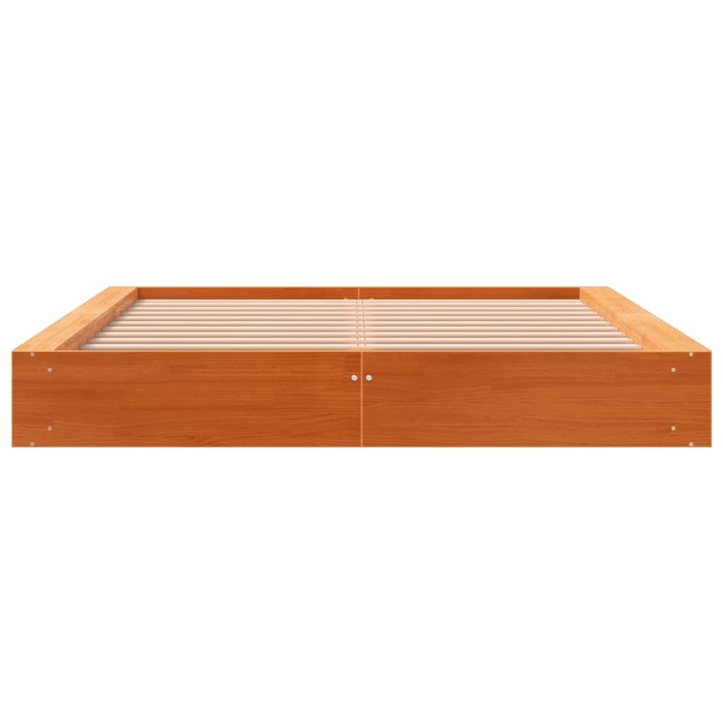 vidaXL Bed Frame without Mattress Wax Brown 120x200 cm Solid Wood Pine
