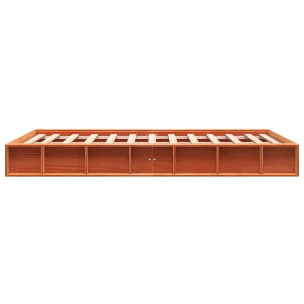 vidaXL Bed Frame without Mattress Wax Brown 120x200 cm Solid Wood Pine