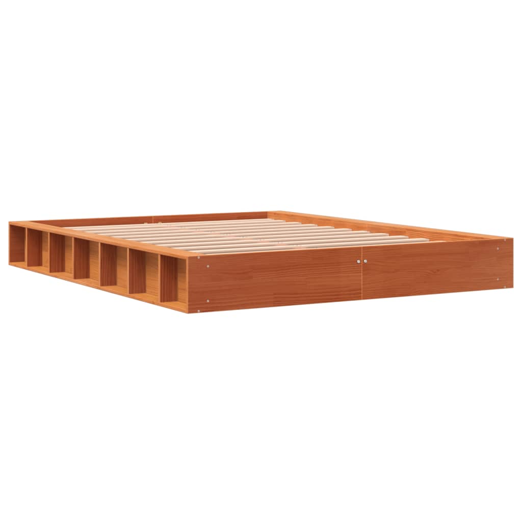 vidaXL Bed Frame without Mattress Wax Brown 120x200 cm Solid Wood Pine