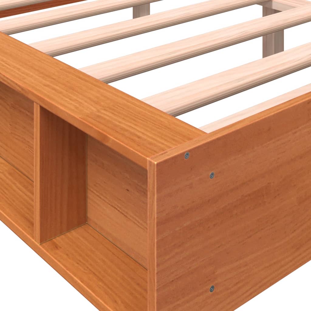 vidaXL Bed Frame without Mattress Wax Brown 120x200 cm Solid Wood Pine