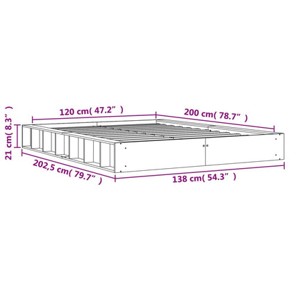 vidaXL Bed Frame without Mattress Wax Brown 120x200 cm Solid Wood Pine