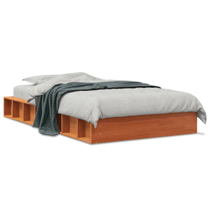 vidaXL Bed Frame without Mattress Wax Brown 90x200 cm Solid Wood Pine