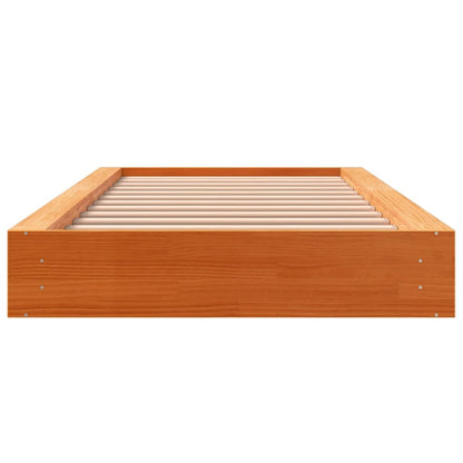 vidaXL Bed Frame without Mattress Wax Brown 90x200 cm Solid Wood Pine