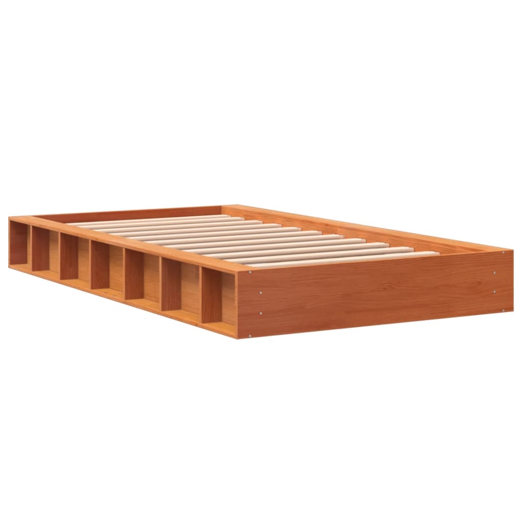 vidaXL Bed Frame without Mattress Wax Brown 90x200 cm Solid Wood Pine