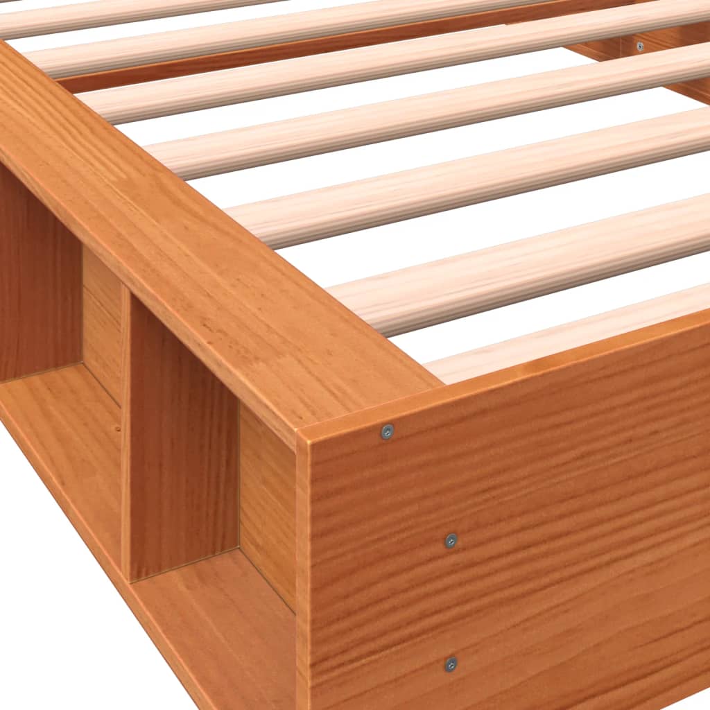 vidaXL Bed Frame without Mattress Wax Brown 90x200 cm Solid Wood Pine