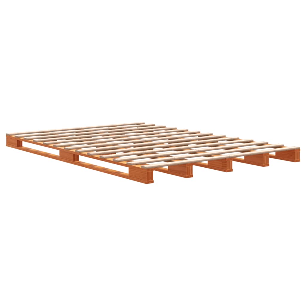 vidaXL Pallet Bed without Mattress Wax Brown 140x200 cm Solid Wood Pine