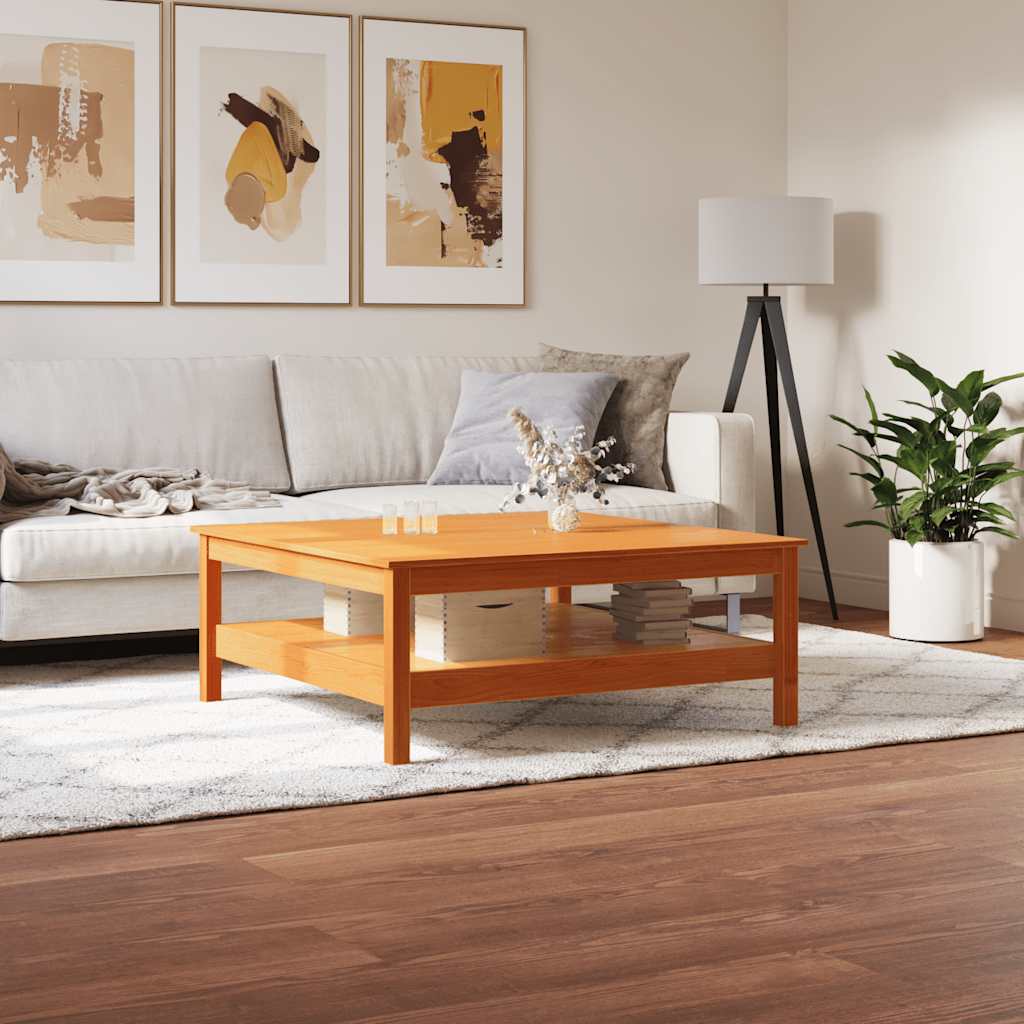 vidaXL Coffee Table Wax Brown 100x100x40 cm Solid Wood Pine