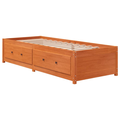 vidaXL Day Bed without Mattress Wax Brown 90x190 cm Single Solid Wood Pine