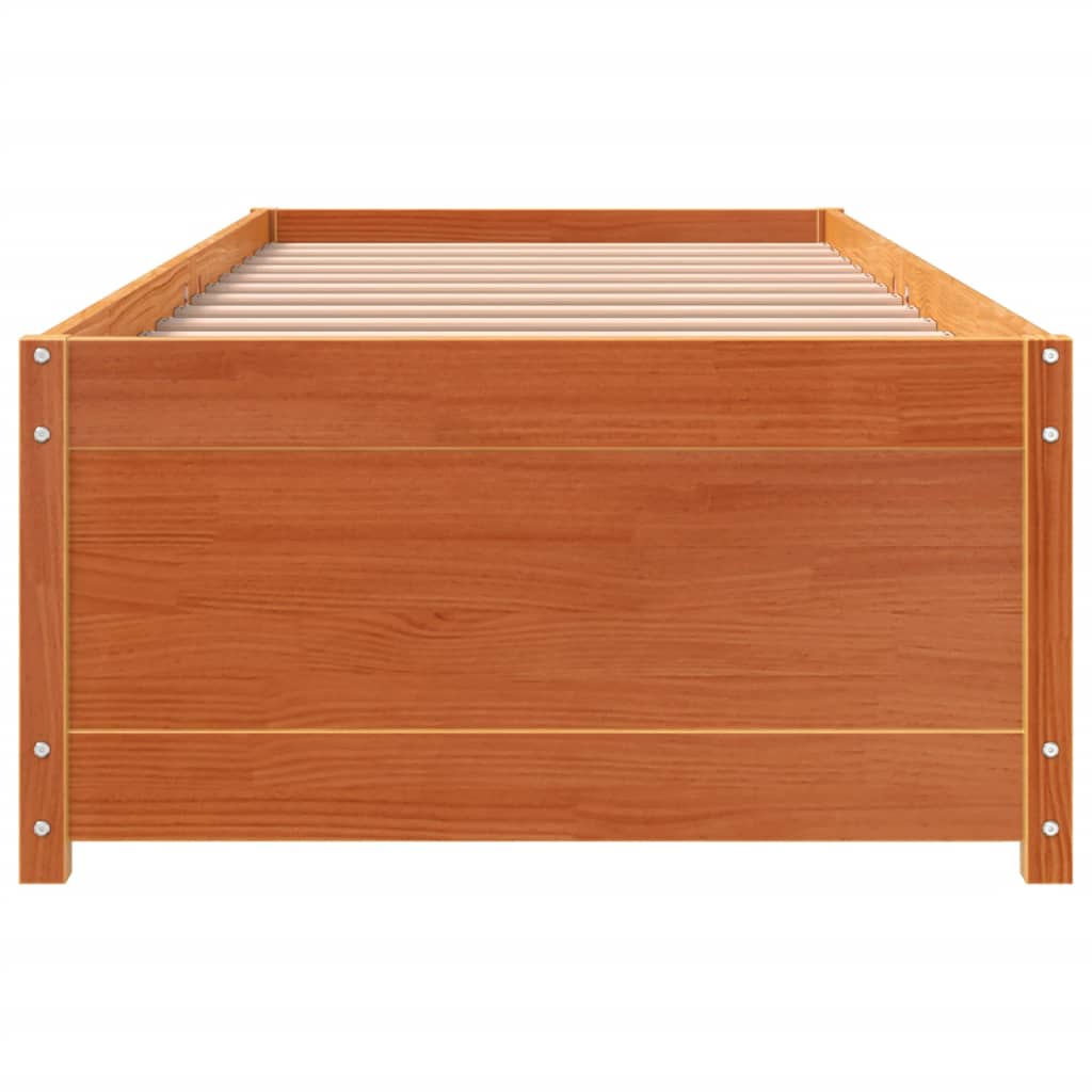 vidaXL Day Bed without Mattress Wax Brown 90x190 cm Single Solid Wood Pine