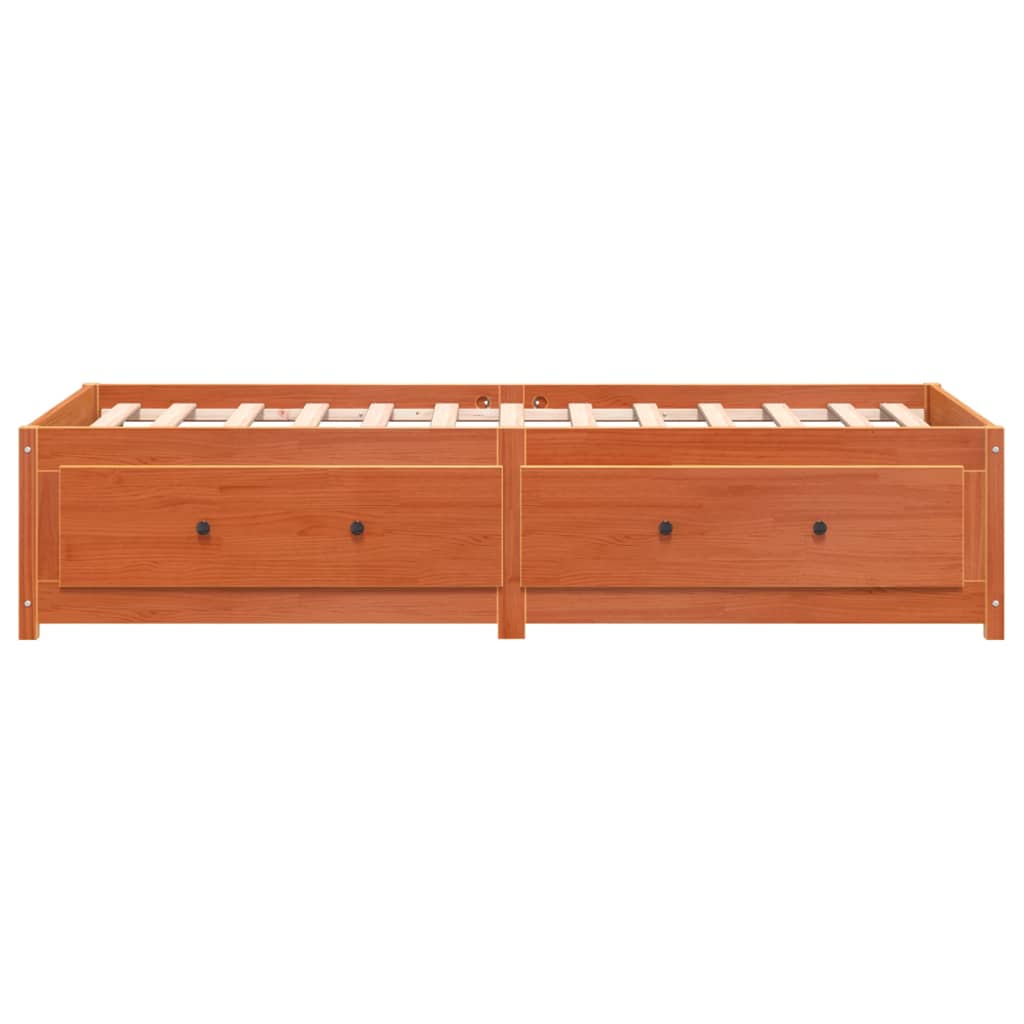 vidaXL Day Bed without Mattress Wax Brown 90x190 cm Single Solid Wood Pine