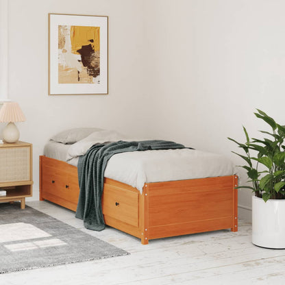 vidaXL Day Bed without Mattress Wax Brown 90x190 cm Single Solid Wood Pine