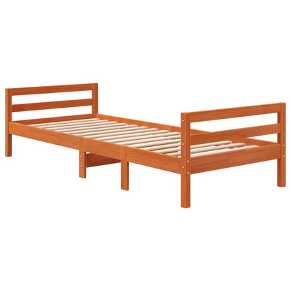 vidaXL Bed Frame without Mattress Wax Brown 80x200 cm Solid Wood Pine