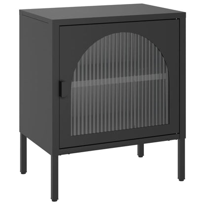 vidaXL Nightstands 2 pcs Black 50x35x60 cm Glass and Steel