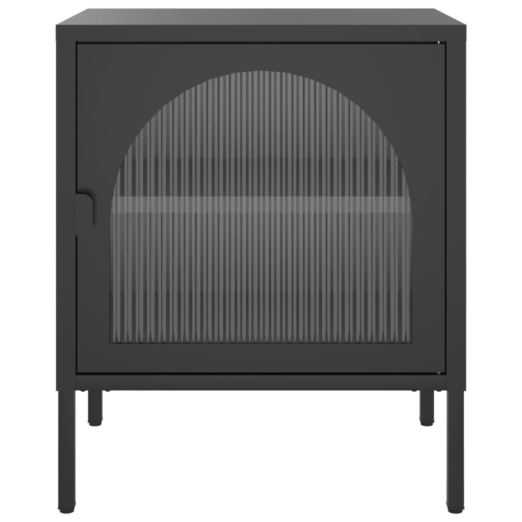 vidaXL Nightstands 2 pcs Black 50x35x60 cm Glass and Steel