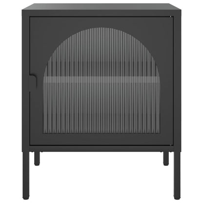 vidaXL Nightstands 2 pcs Black 50x35x60 cm Glass and Steel