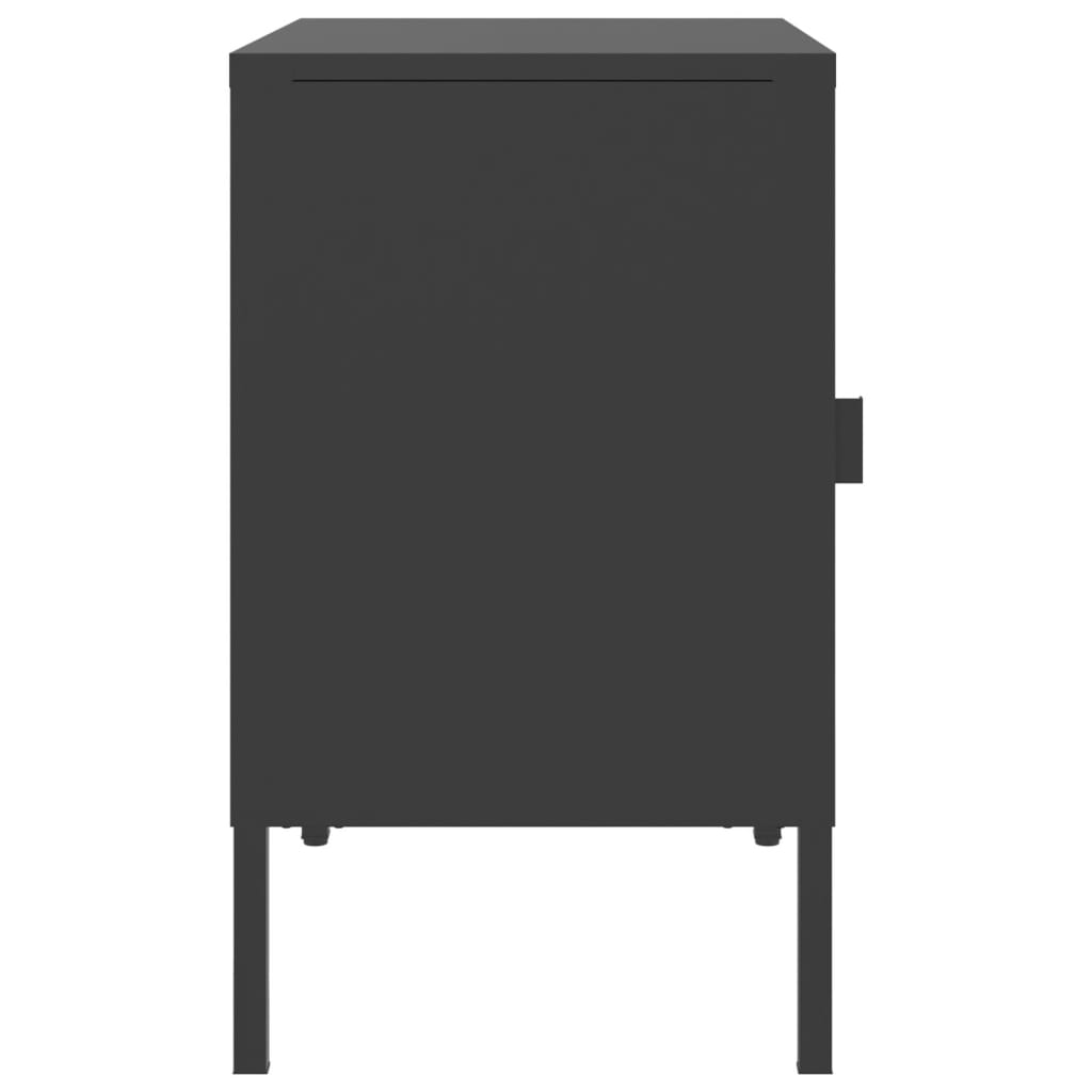 vidaXL Nightstands 2 pcs Black 50x35x60 cm Glass and Steel