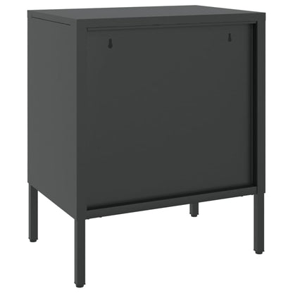 vidaXL Nightstands 2 pcs Black 50x35x60 cm Glass and Steel