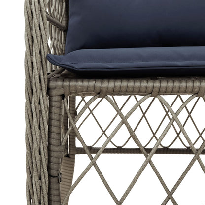 vidaXL 9 Piece Garden Dining Set with Cushions Grey Poly Rattan