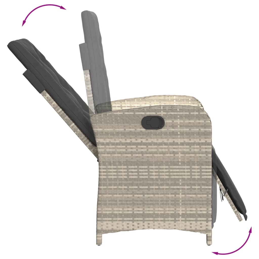 vidaXL 5 Piece Garden Dining Set with Cushions Light Grey Poly Rattan