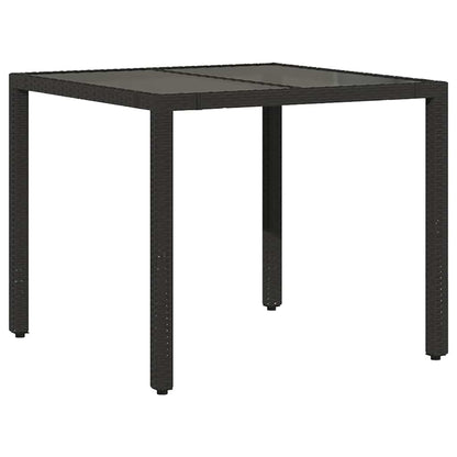 vidaXL Garden Table | Black | PE Rattan | 90x90 cm | Sturdy | Garden Table