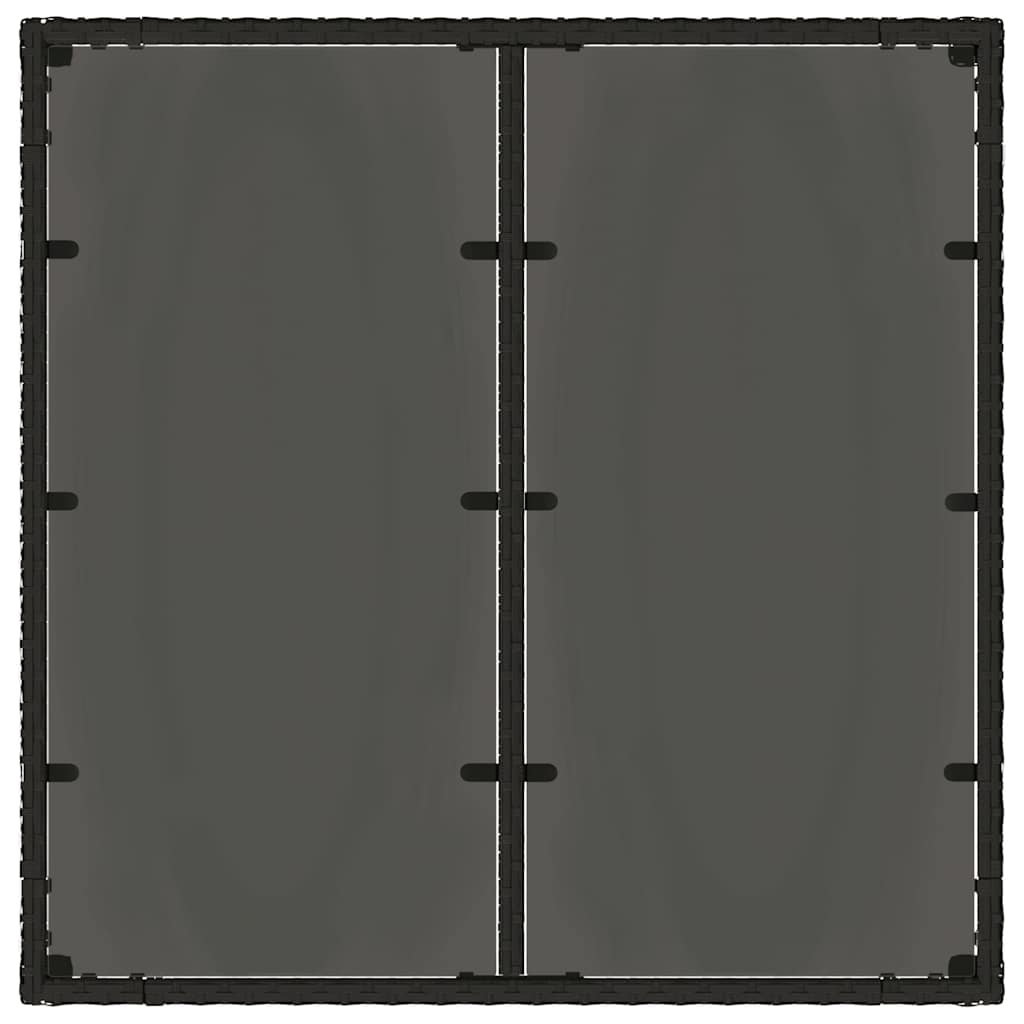 vidaXL Garden Table with Glass Top Black 90x90x75 cm Poly Rattan