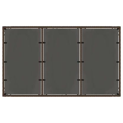vidaXL Garden Table with Glass Top Brown 150x90x75 cm Poly Rattan