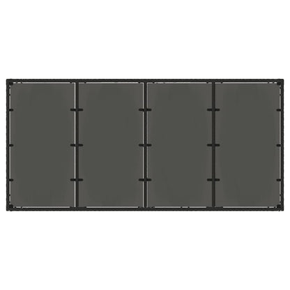 vidaXL Garden Table | Black | Poly Rattan, Powder-Coated Steel, Tempered Glass