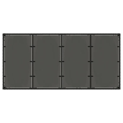 vidaXL Garden Table with Glass Top Black 190x90x75 cm Poly Rattan