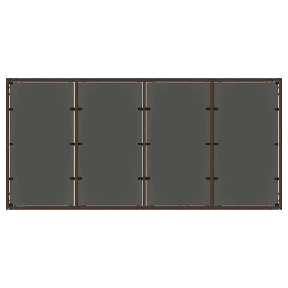vidaXL Garden Table with Glass Top Brown 190x90x75 cm Poly Rattan