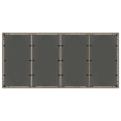 vidaXL Garden Table with Glass Top Grey 190x90x75 cm Poly Rattan
