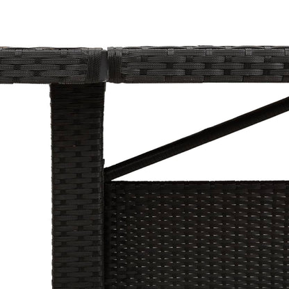 vidaXL Garden Table with Acacia Wood Top Black 240x90x75cm Poly Rattan
