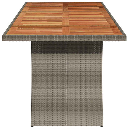 vidaXL Garden Table with Acacia Wood Top Grey 240x90x75 cm Poly Rattan