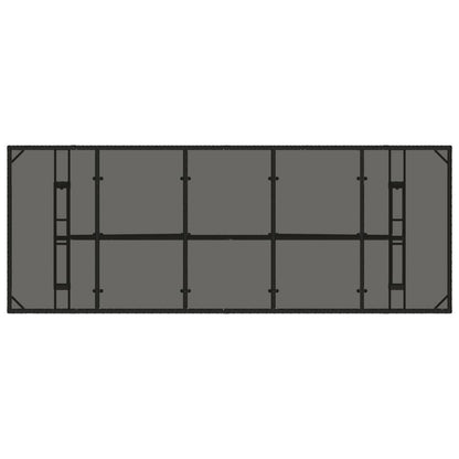 vidaXL Garden Table | Black | PE rattan, powder-coated steel, tempered glass