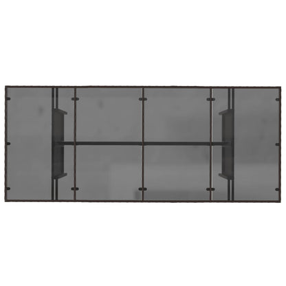 vidaXL Garden Table | Brown | Poly Rattan, Powder-Coated Steel, Tempered Glass