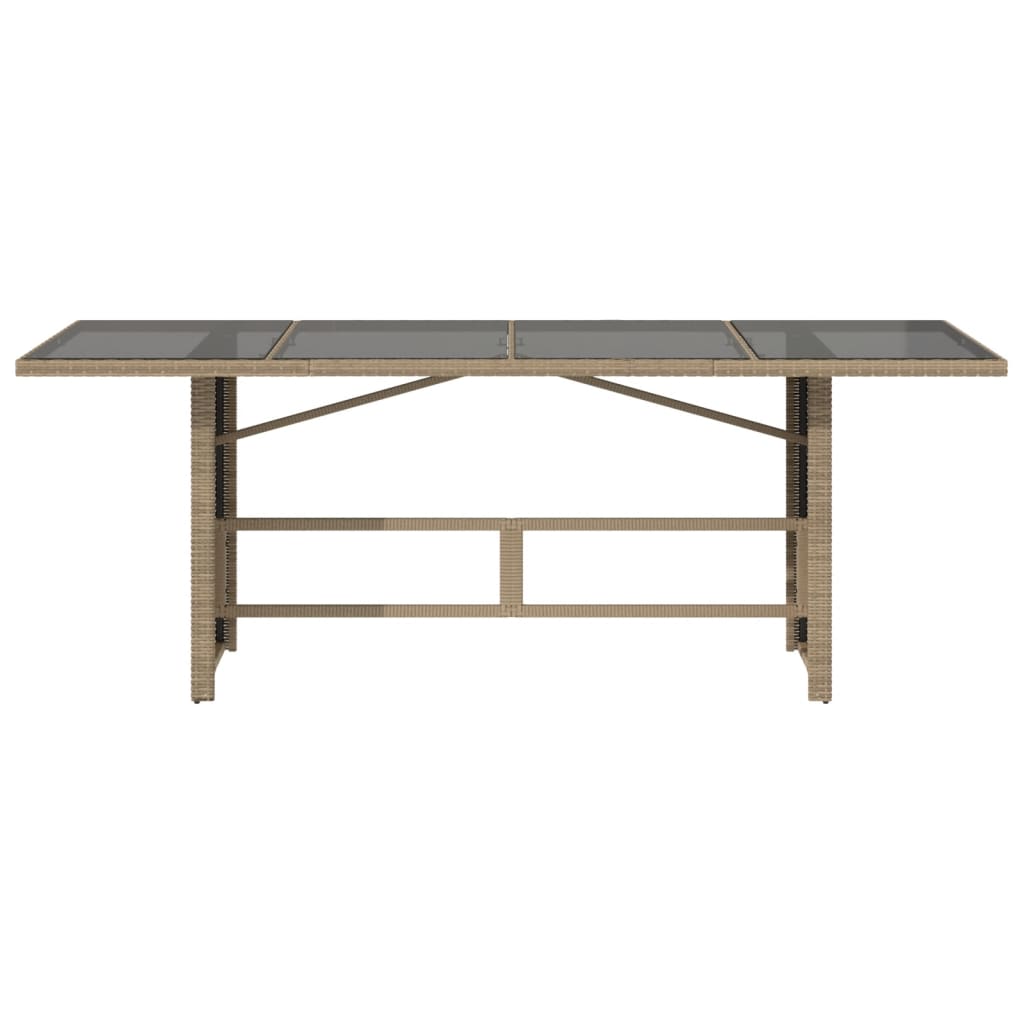 vidaXL Garden Table | Beige | PE rattan | 190 cm long, 80 cm wide, 75 cm high
