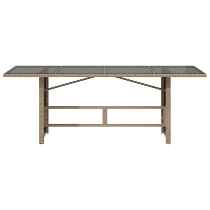 vidaXL Garden Table | Beige | PE rattan | 190 cm long, 80 cm wide, 75 cm high