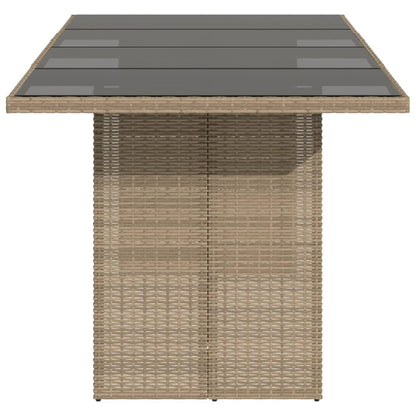 vidaXL Garden Table | Beige | PE rattan | 190 cm long, 80 cm wide, 75 cm high
